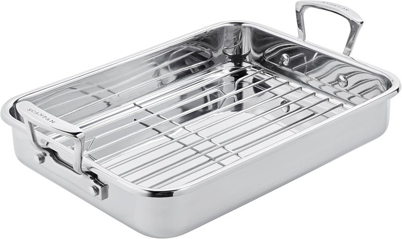 SCANPAN Impact Roasting Pan with Rack, 4.5 Liters - Image 1